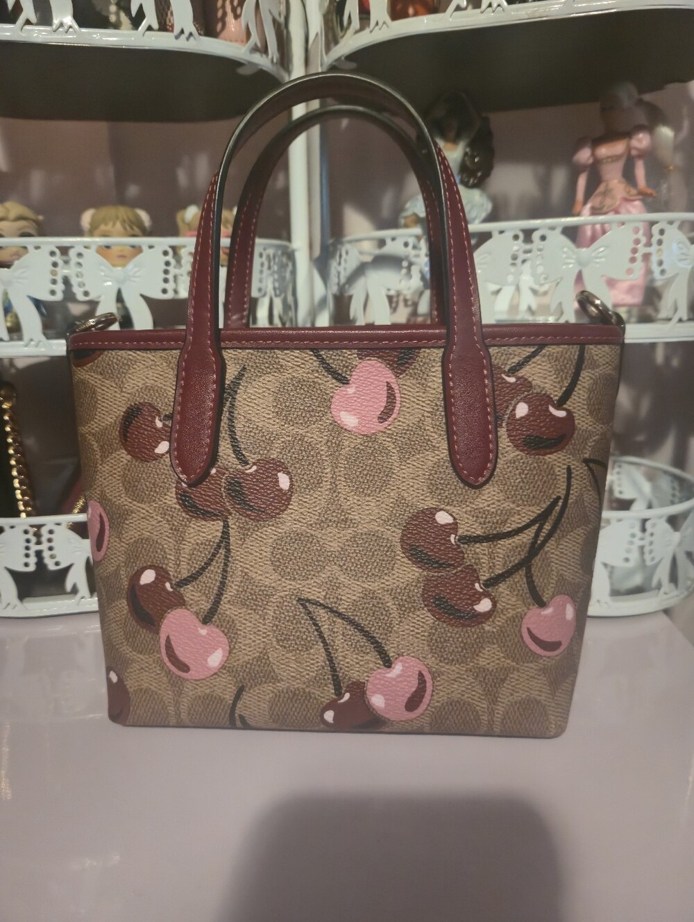 Coach Cherry-Print Mini Tote - Picture 2 of 5